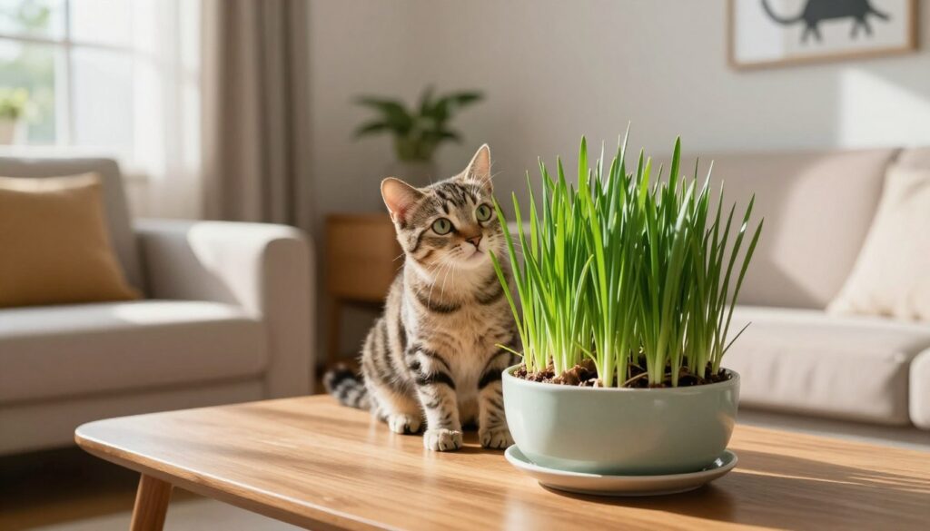 A cozy living room scene featuring a healthy, vibrant 