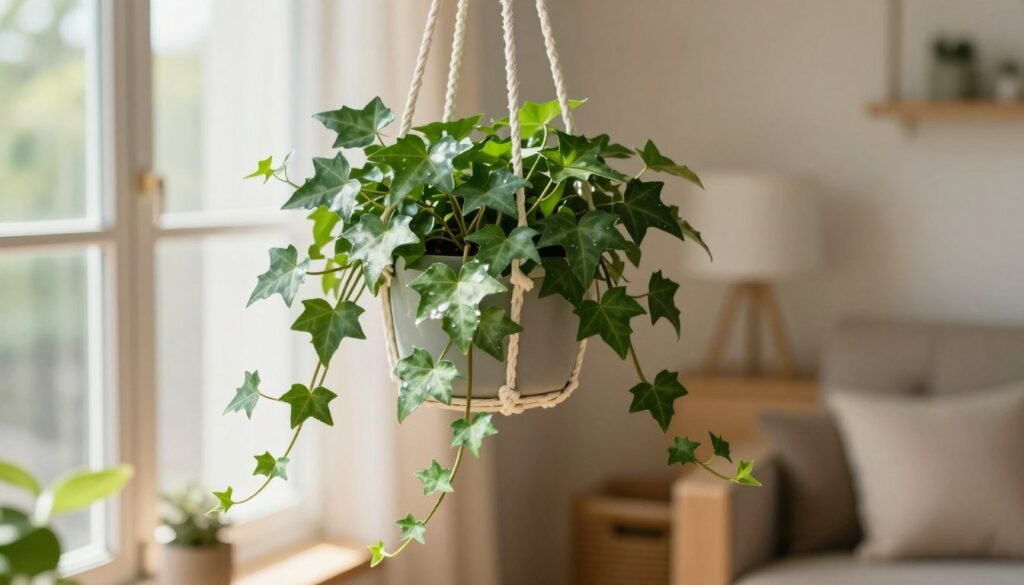 A lush indoor scene featuring a vibrant 